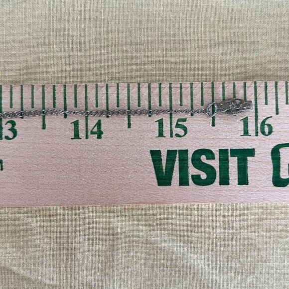 Vintage Necklace Rhinestone Heart Pendant Cable Chain Box Clasp Closure - Picture 7 of 15